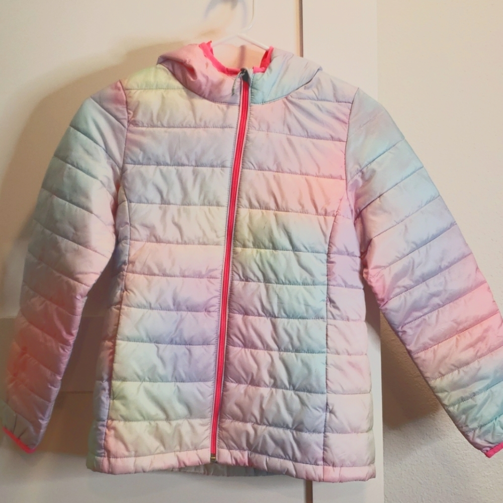 Cotton candy thin puffer coat, size 11/12